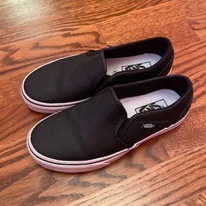 Black leather Vans size women’s 5.5